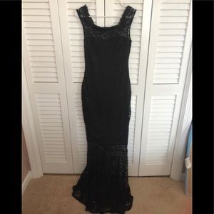Along Black Lace Dress